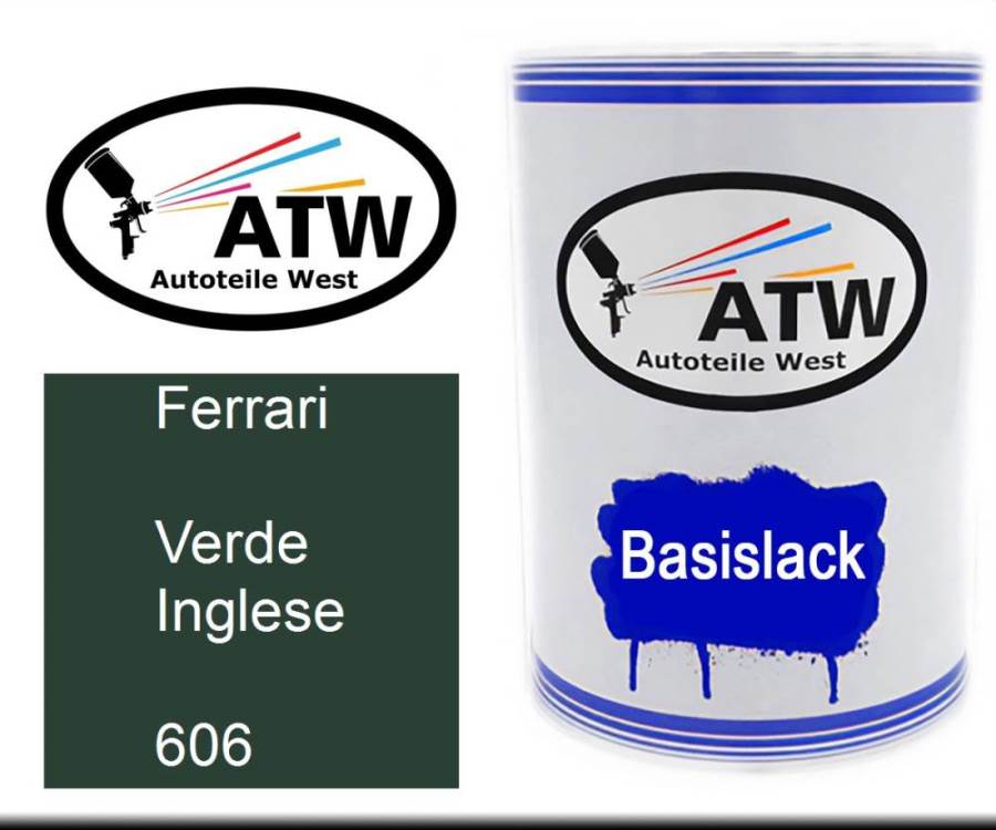 Ferrari, Verde Inglese, 606: 500ml Lackdose, von ATW Autoteile West.